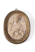 ROMAN SCHOOL, A CARVED MARBLE ROUNDEL OF THE VIRGIN MARY, LATE 17TH CENTURY