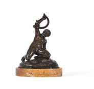 AFTER THE ANTIQUE, AN ITALIAN BRONZE FIGURE OF THE YOUNG HERCULES WRESTLING SNAKES, 18TH CENTURY