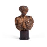 A CARVED WALNUT BUST OF A LADY, LATE 17TH CENTURY