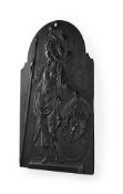 A GEORGE II RELIEF CARVED EBONISED MAHOGANY CHIMNEY BOARD, MID 18TH CENTURY