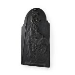 A GEORGE II RELIEF CARVED EBONISED MAHOGANY CHIMNEY BOARD, MID 18TH CENTURY