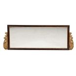 A GEORGE II MAHOGANY AND GILTWOOD OVERMANTEL MIRROR, SECOND QUARTER 18TH CENTURY