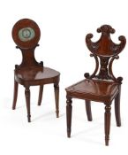 A GEORGE IV MAHOGANY HALL CHAIR, ATTRIBUTED TO GILLOWS, CIRCA 1825