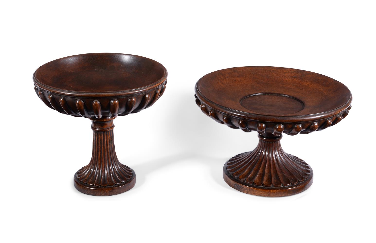 A MAHOGANY TWO TIER TAZZAE CENTREPIECE IN 19TH CENTURY STYLE - Image 3 of 7