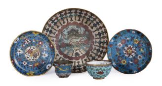 A COLLECTION OF CHINESE CLOISONNÉ BOWLS AND DISHES MING-QING DYNASTY AND LATER
