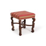 A WALNUT STOOL, IN WILLIAM & MARY STYLE, PROBABLEY 19TH CENTURY