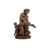 A TERRACOTTA FIGURE OF A FAUN PLAYING A FLUTE, ITALIAN OR FRENCH, 18TH OR 19TH CENTURY