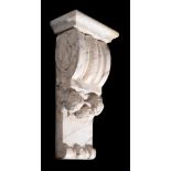 A CARVED MARBLE BRACKET, LATE 18TH OR 19TH CENTURY