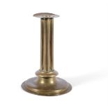 A BRASS 'LATTEN CLUSTER COLUMN' CANDLESTICK OF UNUSUAL CRUCIFORM SECTION, LATE 17TH CENTURY