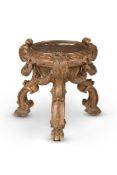 A CARVED GILTWOOD VASE STAND IN THE BAROQUE STYLE, 19TH CENTURY