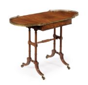 Y A REGENCY MAHOGANY AND BRASS MOUNTED SOFA GAMES TABLE, CIRCA 1820
