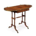 Y A REGENCY MAHOGANY AND BRASS MOUNTED SOFA GAMES TABLE, CIRCA 1820