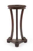 Y A GEORGE IV ROSEWOOD TRIFORM STAND, IN THE MANNER OF GILLOWS, CIRCA 1830