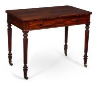 Y A GEORGE IV MAHOGANY SIDE TABLE OR WRITING TABLE IN THE MANNER OF GILLOWS, CIRCA 1825