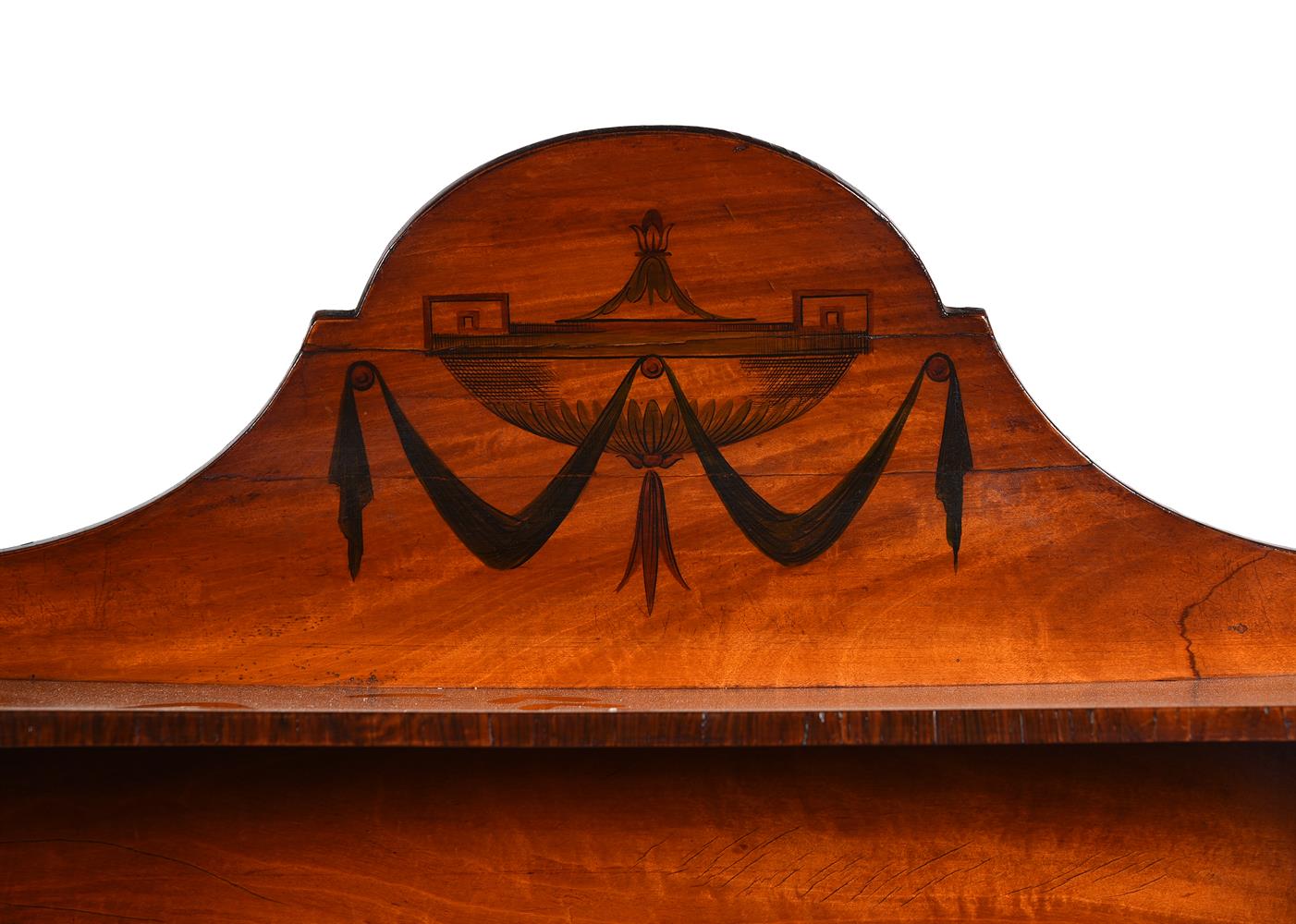 Y A SHERATON REVIVAL SATINWOOD AND MARQUETRY WATERFALL OPEN BOOKCASE, THIRD QUARTER 19TH CENTURY - Image 3 of 6