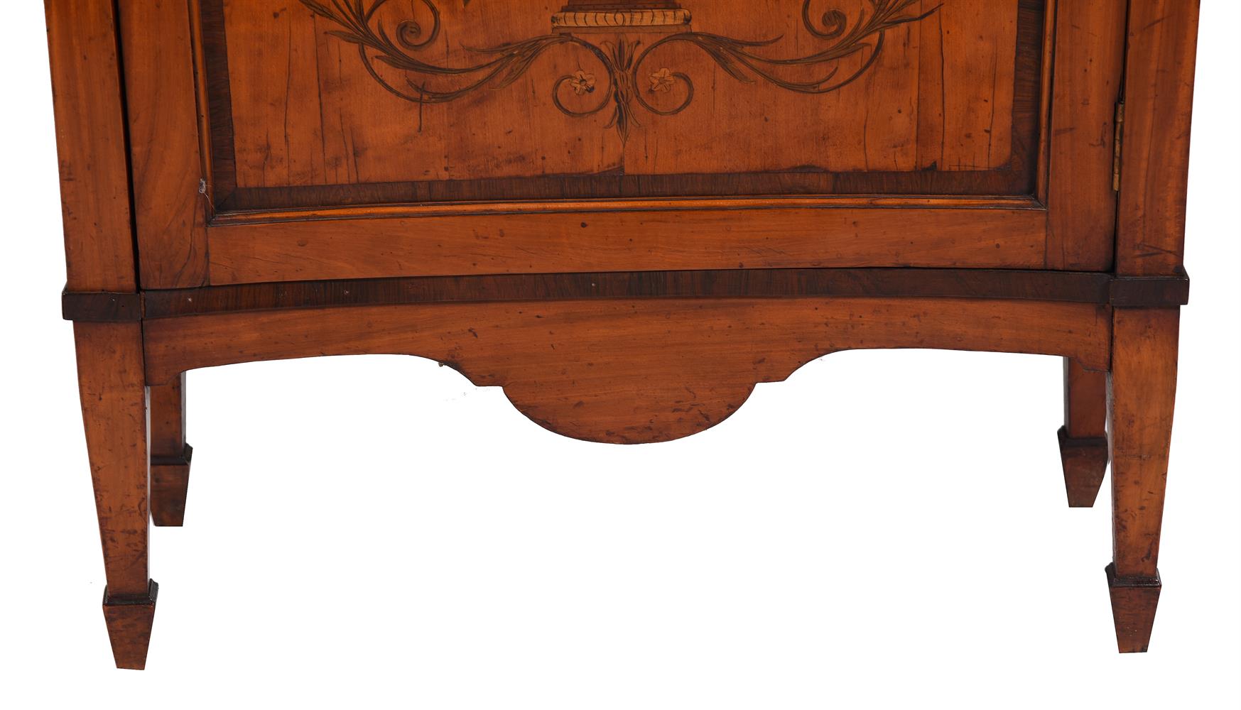 Y A SHERATON REVIVAL SATINWOOD AND MARQUETRY WATERFALL OPEN BOOKCASE, THIRD QUARTER 19TH CENTURY - Image 5 of 6