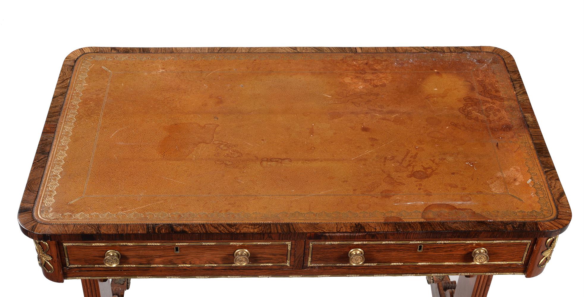 Y A REGENCY ROSEWOOD AND GILT METAL MOUNTED LIBRARY TABLE IN THE MANNER OF JOHN McLEAN, CIRCA 1815 - Image 5 of 5