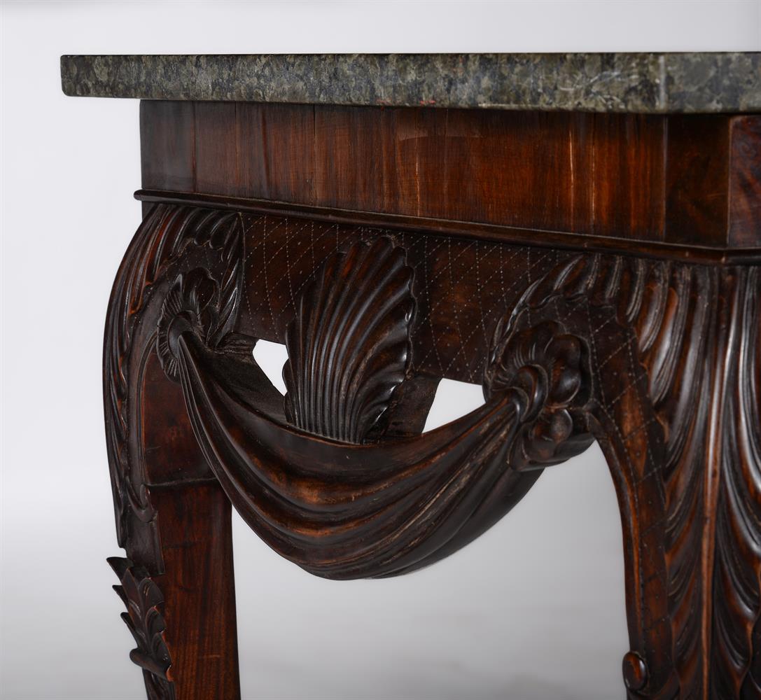 A CARVED MAHOGANY CONSOLE TABLE, IN IRISH 18TH CENTURY STYLE - Image 4 of 5