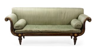 A REGENCY SIMULATED ROSEWOOD AND PARCEL GILT SOFA, CIRCA 1815