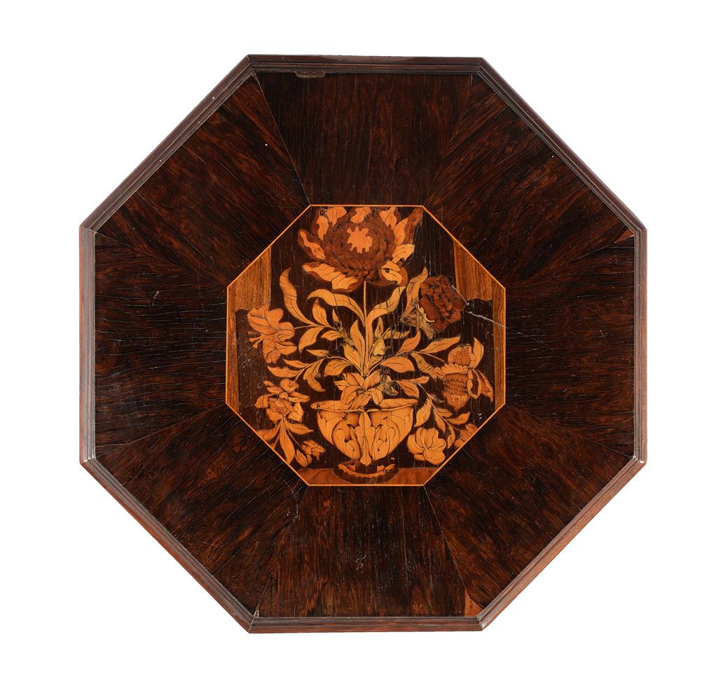 Y AN ANGLO-DUTCH ROSEWOOD, SNAKEWOOD AND MARQUETRY TRIPOD TABLE, CIRCA 1690 AND LATER - Image 3 of 3