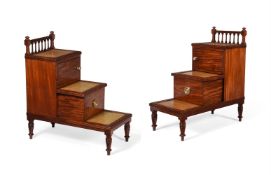 A PAIR OF REGENCY MAHOGANY LIBRARY STEPS, IN THE MANNER OF GILLOWS, CIRCA 1815