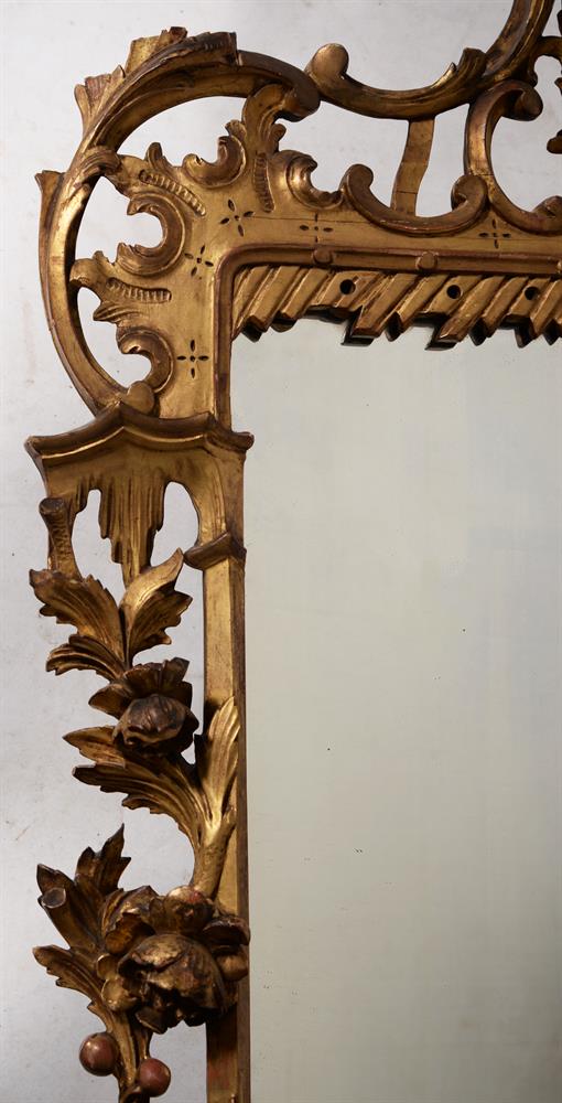 A CARVED GILTWOOD WALL MIRROR, IN IRISH GEORGE II STYLE, SECOND QUARTER 19TH CENTURY - Image 3 of 5