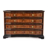 A NORTH ITALIAN WALNUT, CROSS BANDED AND EBONISED CHEST OF DRAWERS, LATE 17TH/EARLY 18TH CENTURY