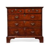 A QUEEN ANNE WALNUT, FIGURED WALNUT AND FEATHERBANDED CHEST OF DRAWERS, CIRCA 1710