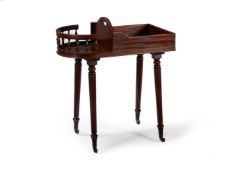 A REGENCY MAHOGANY PLATE AND CUTLERY STAND, ATTRIBUTED TO GILLOWS, CIRCA 1815