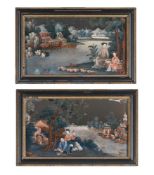 A PAIR OF CHINESE EXPORT REVERSE GLASS PAINTINGS, LATE 18TH CENTURY