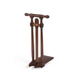 A MAHOGANY AND BRASS MOUNTED BOOT JACK, SECOND HALF 18TH CENTURY