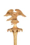 A SET OF FOUR REGENCY CARVED GILTWOOD WALL LIGHTS, IN THE MANNER OF DESIGNS BY ROBERT ADAM