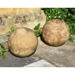 A PAIR OF TERRACOTTA BALLS, IN THE MANNER OF JOHN MARRIOTT BLASHFIELD