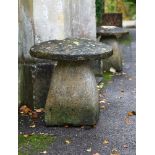 A PAIR OF HAMSTONE (SOMERSET) STADDLE STONES, 18TH CENTURY