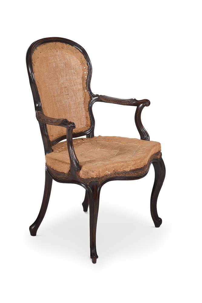 A GEORGE III MAHOGANY OPEN ARMCHAIR IN THE MANNER OF GEORGE HEPPLEWHITE, CIRCA 1775 - Image 2 of 4
