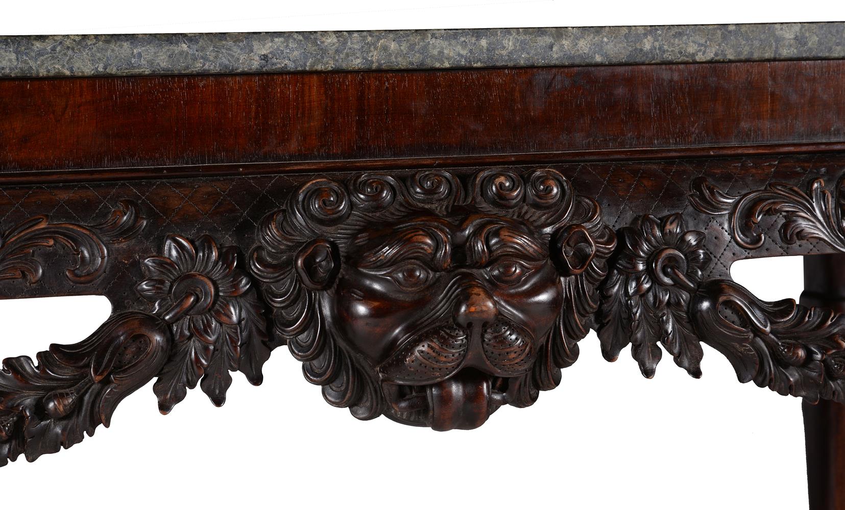 A CARVED MAHOGANY CONSOLE TABLE, IN IRISH 18TH CENTURY STYLE - Image 2 of 5