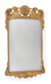 A GILTWOOD WALL MIRROR, IN GEORGE II STYLE, 19TH CENTURY