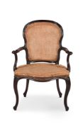 A GEORGE III MAHOGANY OPEN ARMCHAIR IN THE MANNER OF GEORGE HEPPLEWHITE, CIRCA 1775