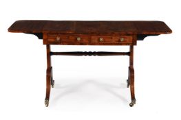Y A REGENCY TULIPWOOD SOFA TABLE, CIRCA 1820