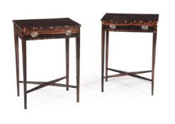 A PAIR OF COROMANDEL SIDE TABLES, IN GEORGE III STYLE