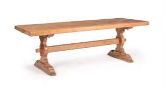 A LARGE OAK REFECTORY TABLE, IN 16TH CENTURY STYLE, 19TH CENTURY