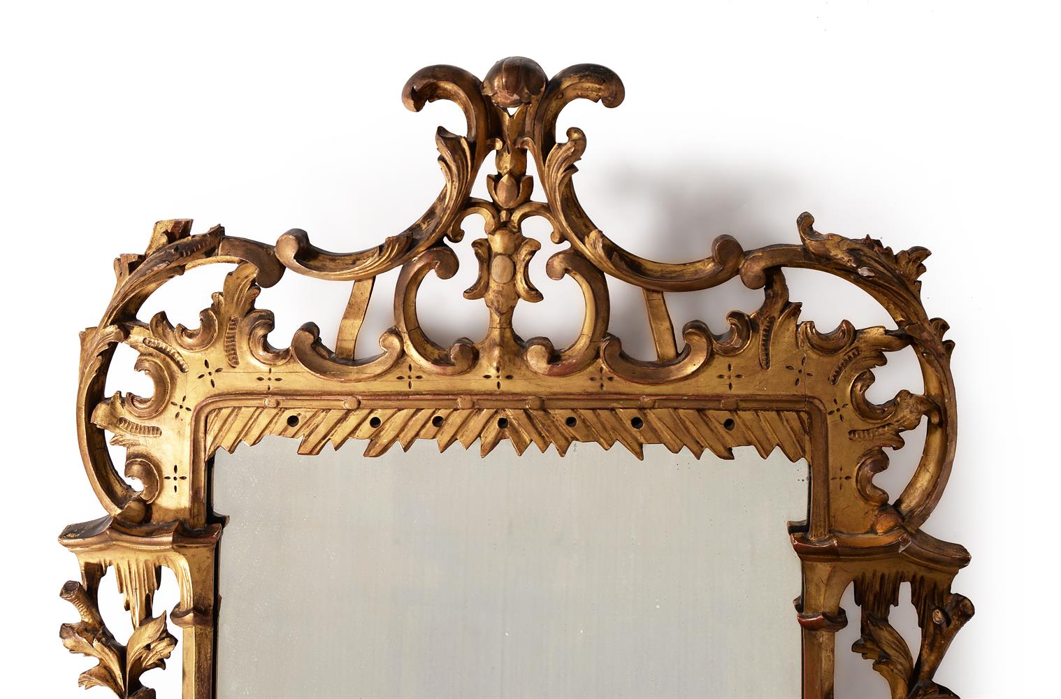 A CARVED GILTWOOD WALL MIRROR, IN IRISH GEORGE II STYLE, SECOND QUARTER 19TH CENTURY - Image 2 of 5