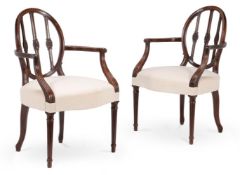 A SET OF EIGHT LATE GEORGE III MAHOGANY DINING CHAIRS, CIRCA 1810