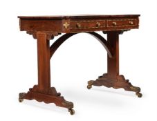 Y A REGENCY ROSEWOOD AND GILT METAL MOUNTED LIBRARY TABLE IN THE MANNER OF JOHN McLEAN, CIRCA 1815