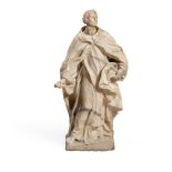 ATTRIBUTED TO GIOVACCHINO FORTINI (SETTIGNANO 1671-1736 FLORENCE), A MARBLE FIGURE OF A BISHOP SAINT