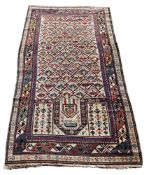 A CAUCASIAN PRAYER RUG, PROBABLY DAGESTAN, approximately 192 x 97cm