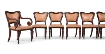 A SET OF TEN GEORGE IV MAHOGANY DINING CHAIRS, IN THE MANNER OF GILLOWS, CIRCA 1825