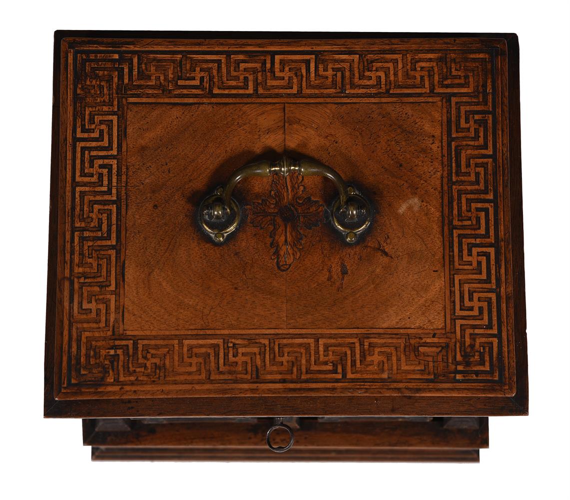 A GEORGE II WALNUT AND INLAID ARCHITECTURAL CASKET IN THE MANNER OF WILLIAM HALLETT, CIRCA 1740-50 - Image 7 of 8