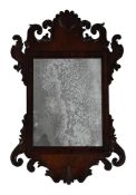 A GEORGE III MAHOGANY FRETWORK WALL MIRROR, THIRD QUARTER 18TH CENTURY