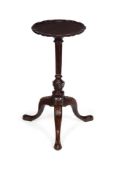 AN UNUSUAL GEORGE II EXOTIC HARDWOOD CANDLE STAND, CIRCA 1750